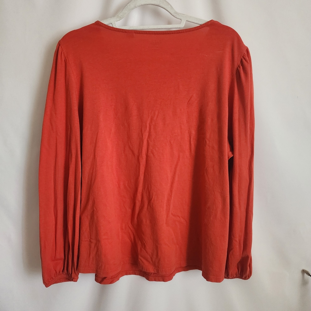Boden Long Sleeve Scoop Neck Top in Coral Orange - Picture 3 of 3